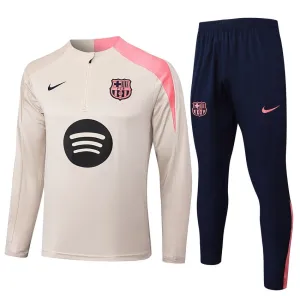 Barcelona 2025/26 Tracksuit - Beige/Pink