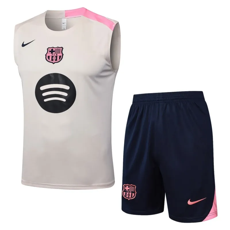 Barcelona 2025/26 Shorts und Tank-Top Set - Beige/Rosa