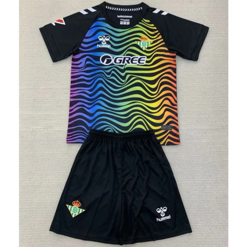 Real Betis Maglia e pantaloncini di portiere per bambini 2024/25 - Nero