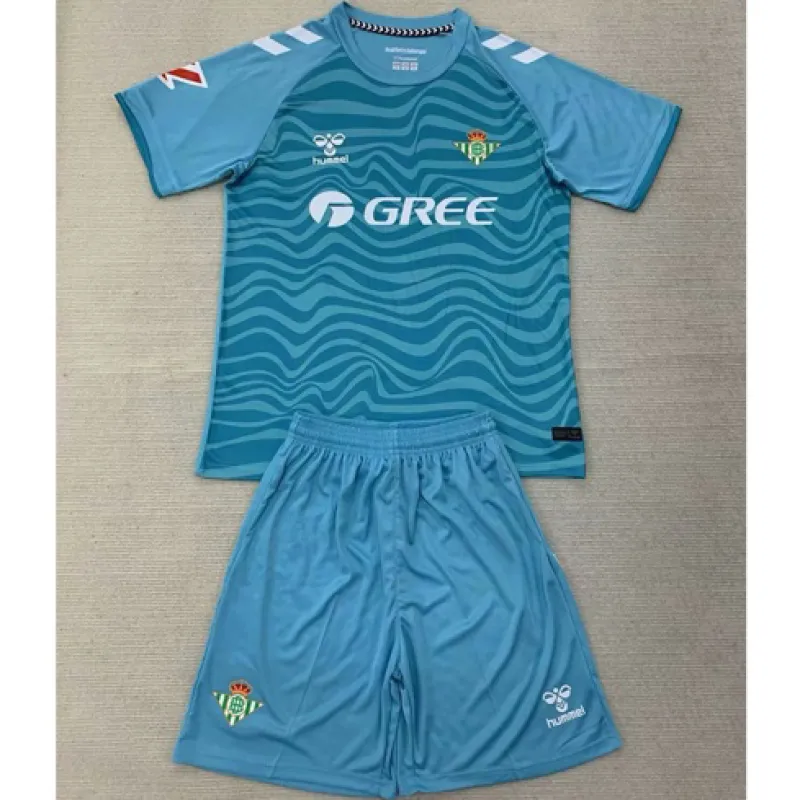 Maglia e pantaloncini di portiere per bambini di Real Betis 2024/25 - Blu