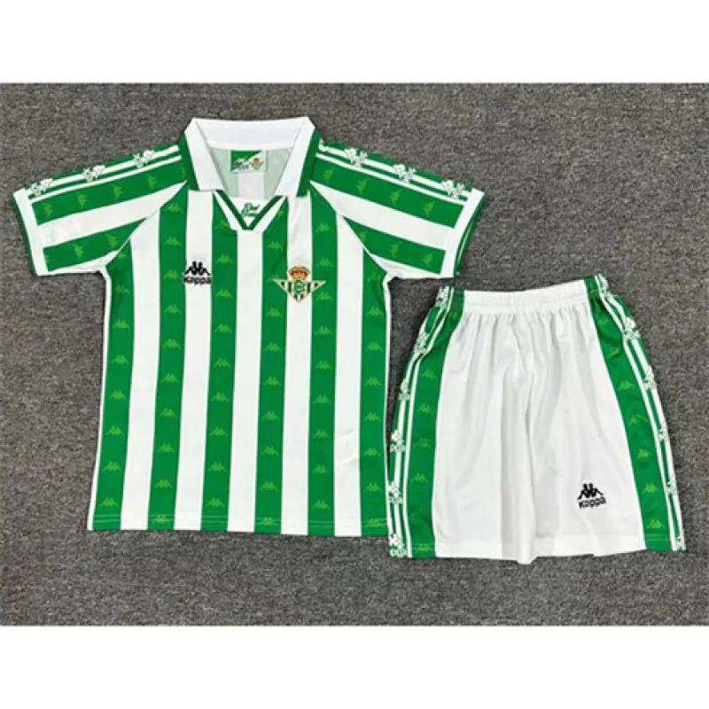 Maillot rétro pour enfants de Real Betis 1995 - 97 domicile - Vert/Blanc