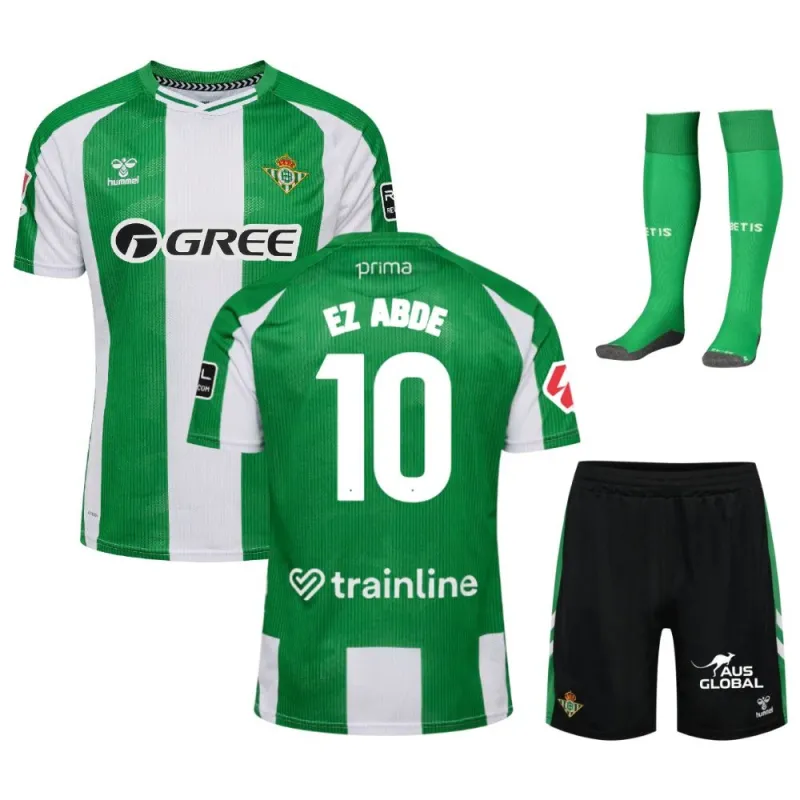 ABDE Conjunto de camisa infantil local del Real Betis 2025/26 - Verde/Blanco