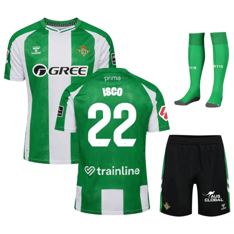 ISCO Ensemble de maillot enfant domicile de Real Betis 2025/26 - Vert/Blanc