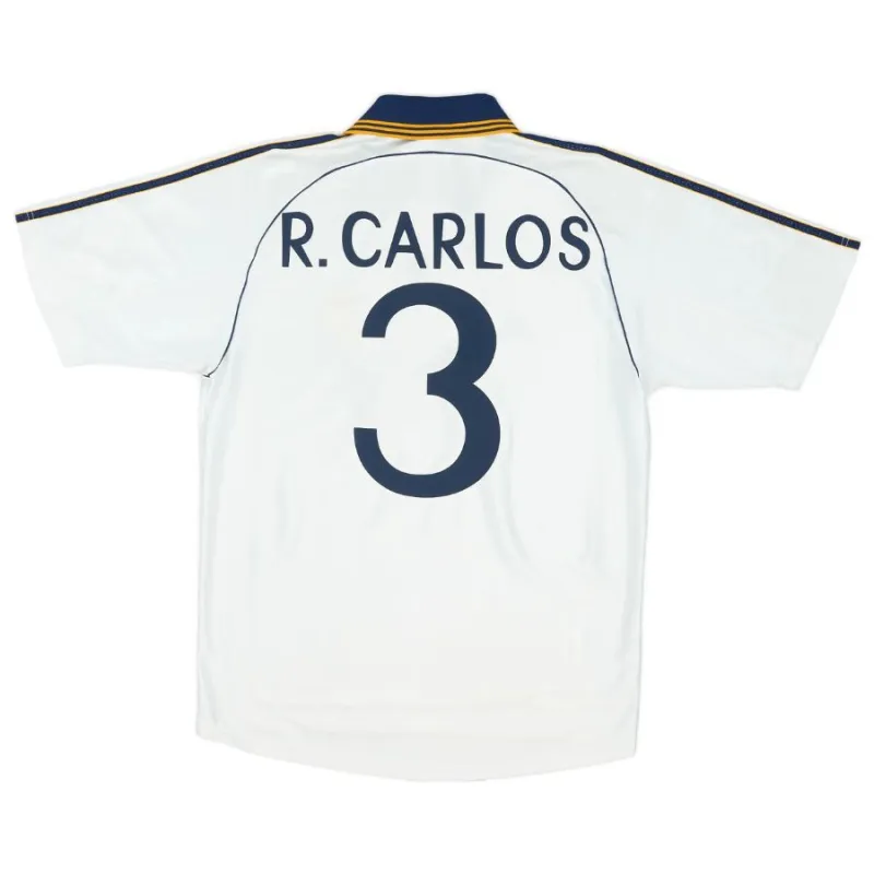Real Madrid R.CARLOS 1998 2000 Camiseta retro local - Blanca