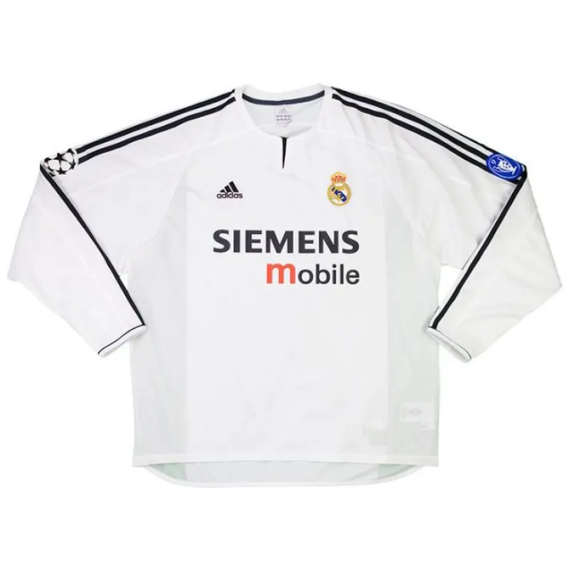 Real Madrid FIGO 2003/04 Retro Long-Sleeve Home Jersey - White