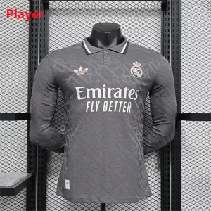 Terza maglia a maniche lunghe della edizione giocatore del Real Madrid 2024/25 - Grigia