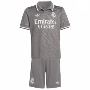 Real Madrid Kinder Drittes Trikot + Shorts 2024/25 - Grau