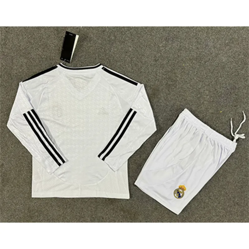 Real Madrid Maglia a maniche lunghe e pantaloncini per bambini 2024/25 Casa - Bianco