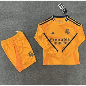 Real Madrid Maglia a maniche lunghe e pantaloncini per bambini 2024/25 Trasferta - Arancione