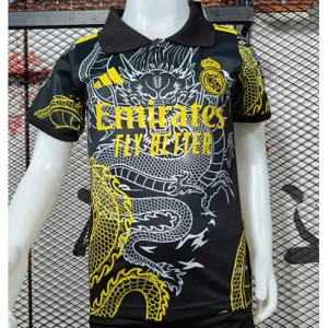 Maglia per bambini del Real Madrid 2024/25 - Versione Anno del Drago - Nera