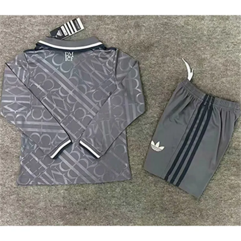 Real Madrid Terza maglia a maniche lunghe e pantaloncini per bambini 2024/25 - Grigio