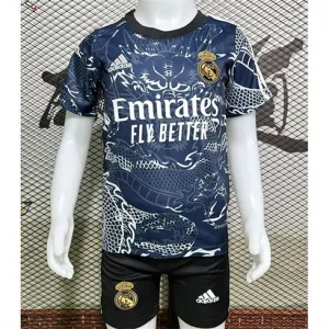 Maglia e pantaloncini per bambini di Real Madrid 2024/25 - Edizione Anno del Drago - Blu