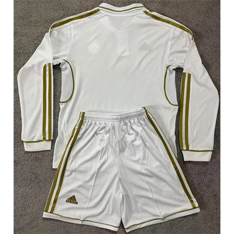 Camiseta retro de manga larga infantil del Real Madrid 2011/12 cancha principal - Blanca
