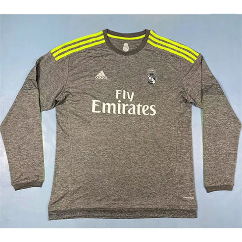 Camiseta retro de manga larga del Real Madrid 2015/16 fuera de casa - Gris