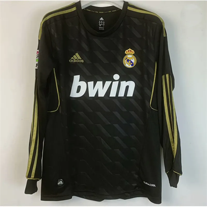 Maglia retro a maniche lunghe del Real Madrid 2011/12 trasferta - Nera