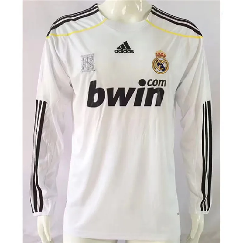 Camiseta retro de manga larga del Real Madrid 2009/10 cancha principal - Blanca