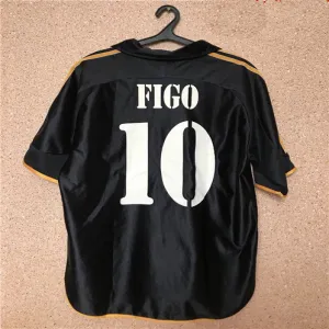 No.10 Luis Figo's Real Madrid Retro Jersey 1999/00 Away - Black