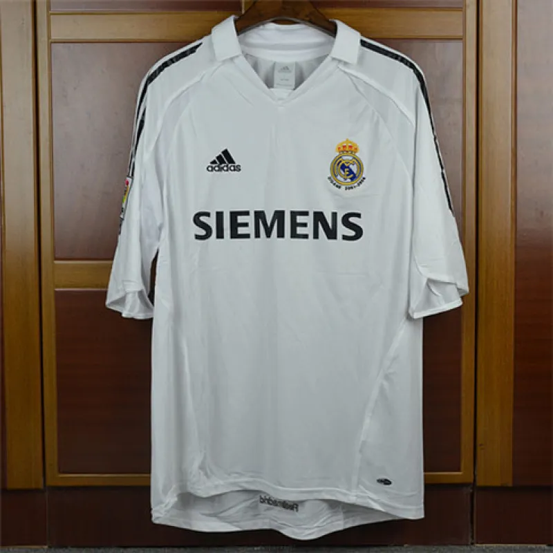 Maillot rétro du Real Madrid numéro 5 de Zinedine Zidane 2005/06 domicile - Blanc