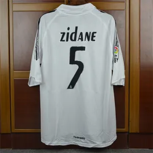 No.5 Zinedine Zidane's Real Madrid Retro Jersey 2005/06 Home - White