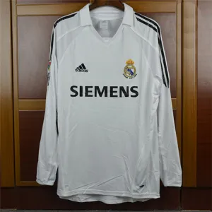 Camiseta retro de manga larga del Real Madrid 2005/06 cancha principal - Blanca