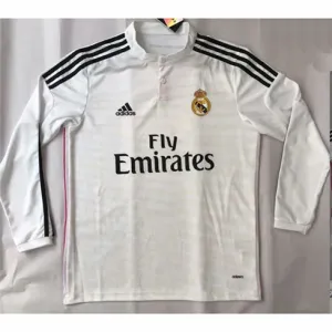 Camiseta retro de manga larga del Real Madrid, camiseta local en la Champions League 2014 - Blanca