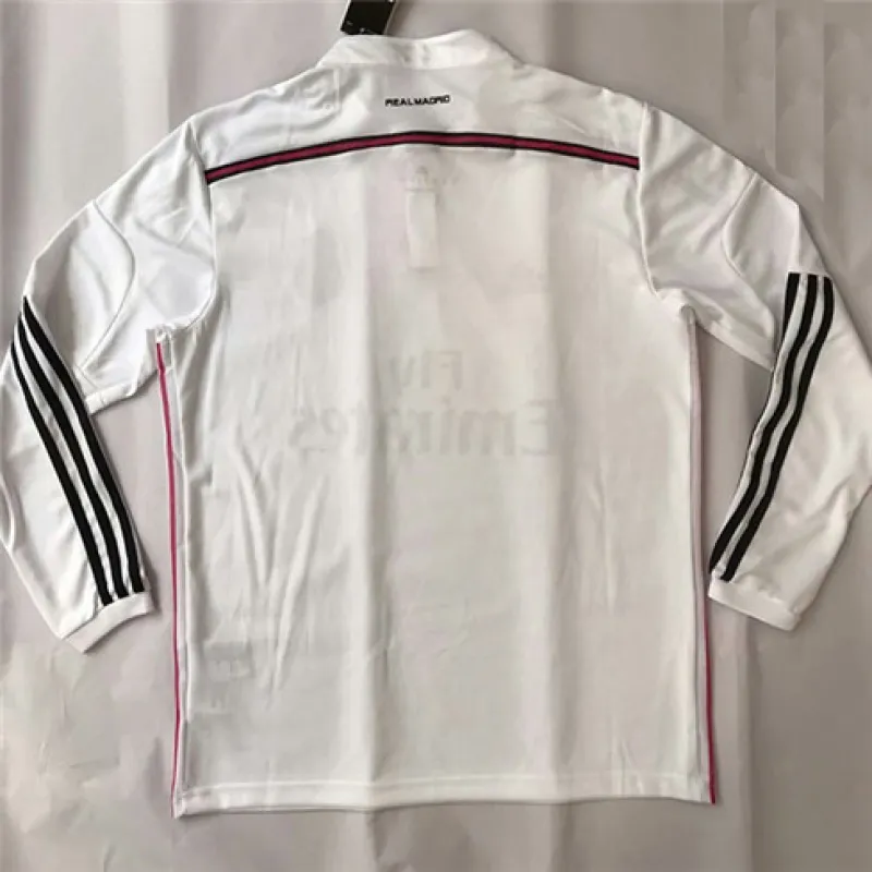 Camiseta retro de manga larga del Real Madrid, camiseta local en la Champions League 2014 - Blanca