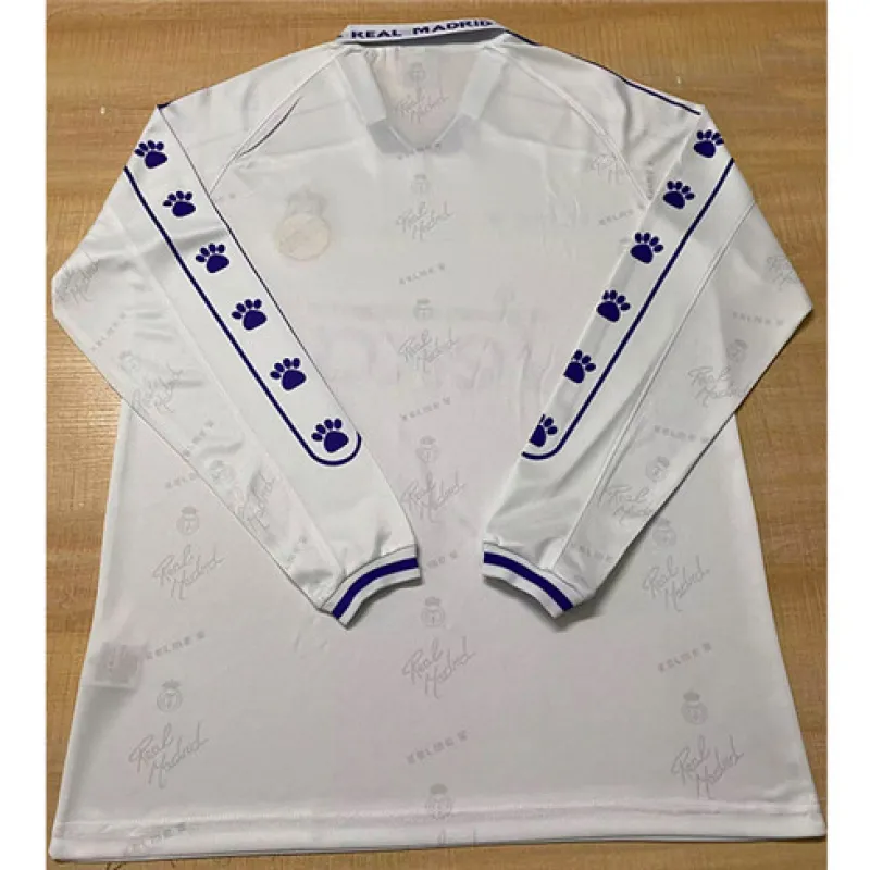 Camiseta retro de manga larga del Real Madrid 1994-96 cancha principal - Blanca