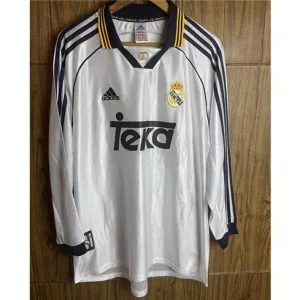 Camiseta retro de manga larga del Real Madrid 2000 cancha principal - Blanca