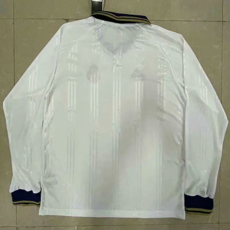 Maglia di allenamento retro a maniche lunghe del Real Madrid - Bianca
