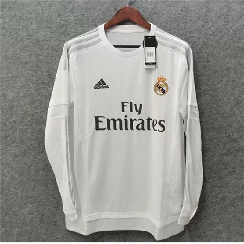 Camiseta retro de manga larga del Real Madrid 2015/16 cancha principal - Blanca
