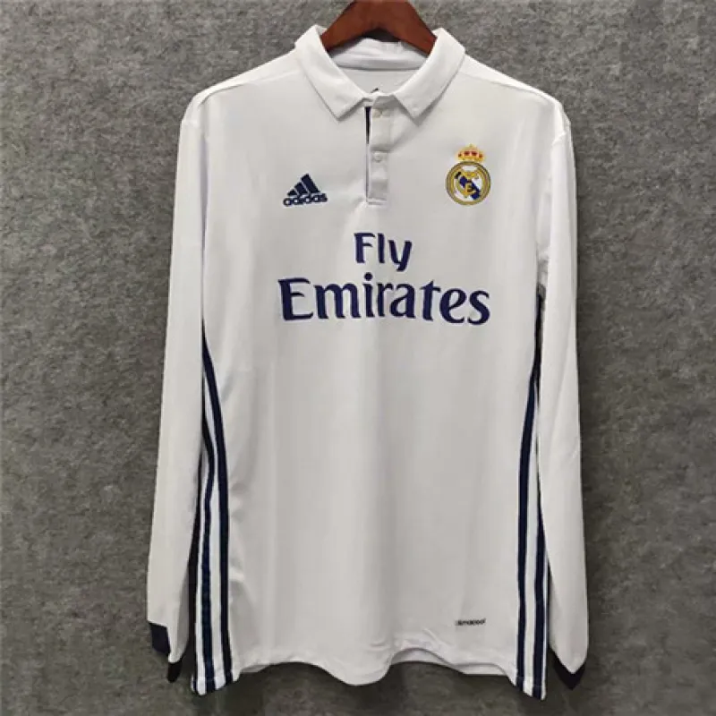 Camiseta retro de manga larga del Real Madrid 2016/17 cancha principal - Blanca