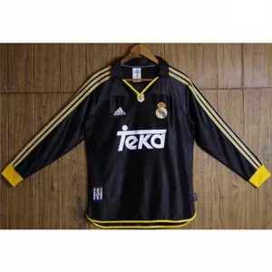 Camiseta retro de mangas largas del Real Madrid 1998-00 Fuera de casa - Negra