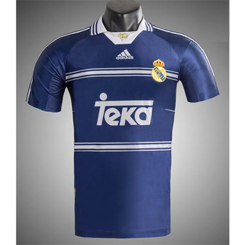 Maglia retro del Real Madrid 1998/99 Trasferta - Blu