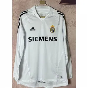 Camiseta retro de manga larga del Real Madrid 2005/06 cancha principal - Blanca
