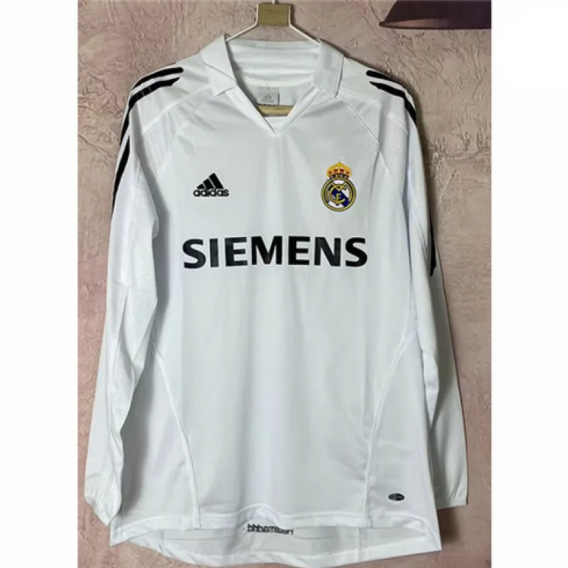 Camiseta retro de manga larga del Real Madrid 2005/06 cancha principal - Blanca