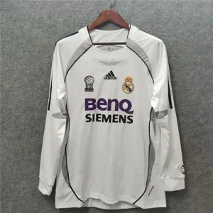 Camiseta retro de manga larga del Real Madrid 2006/07 cancha principal - Blanca
