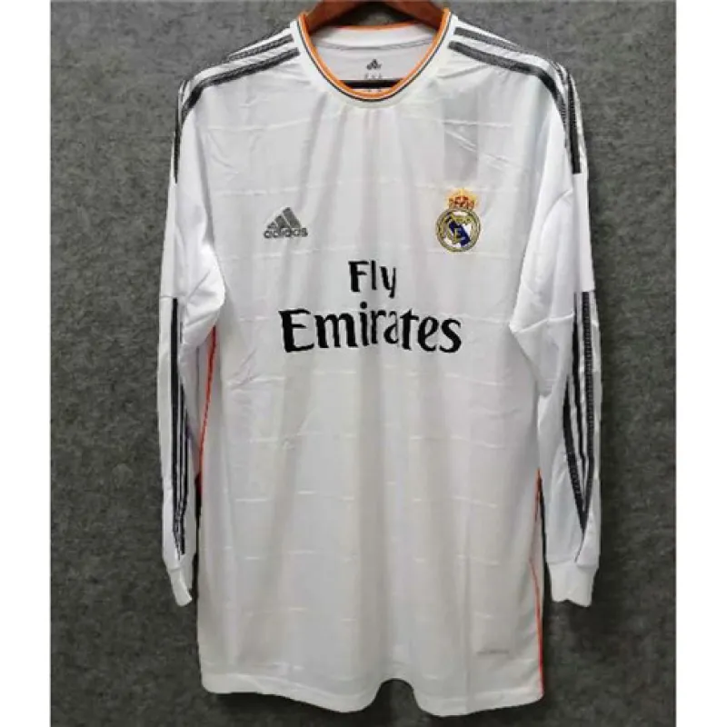 Camiseta retro de manga larga del Real Madrid 2013/14 cancha principal - Blanca