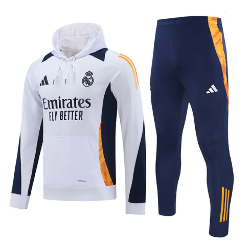 Vêtements de sport à capuche du Real Madrid 2024/25 - Blanc