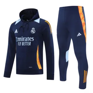 Vêtements de sport à capuche du Real Madrid 2024/25 - Bleu