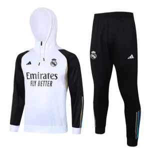 Vêtements de sport à capuche pour enfants du Real Madrid 2024/25 - Blanc