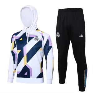 Vêtements de sport à capuche pour enfants du Real Madrid 2024/25 - Blanc