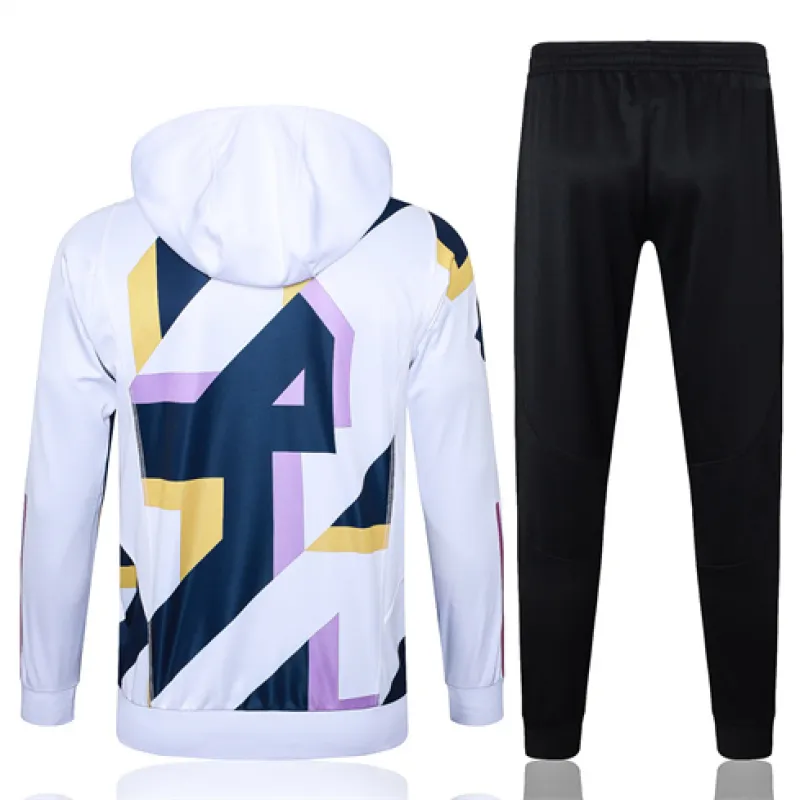 Vêtements de sport à capuche pour enfants du Real Madrid 2024/25 - Blanc