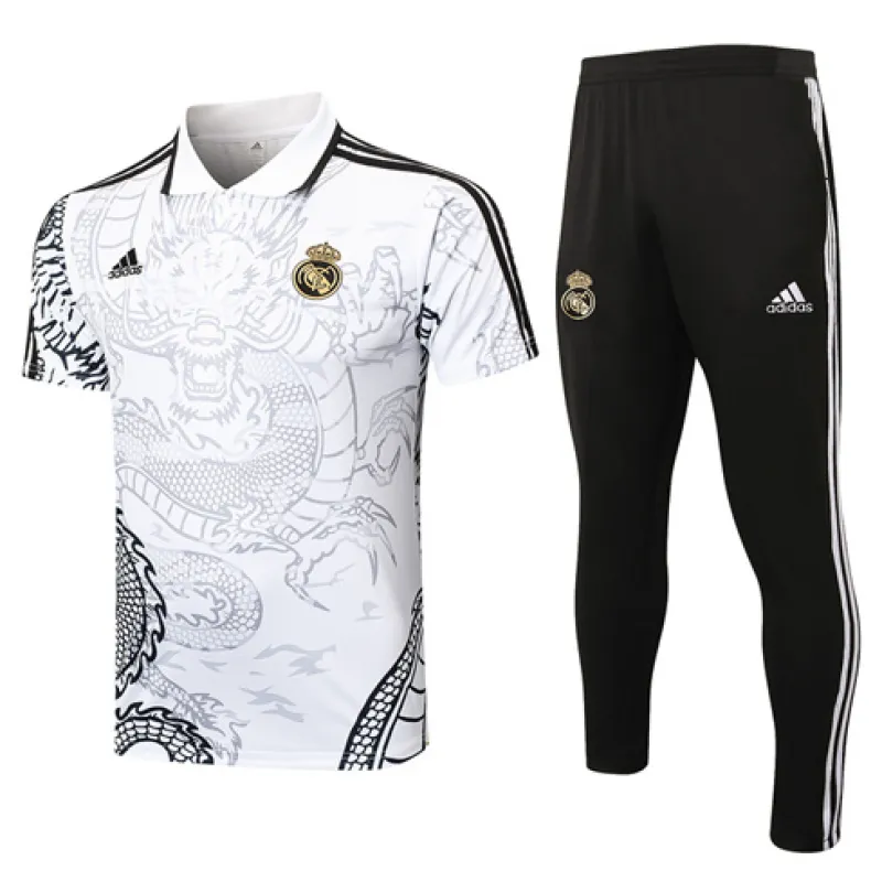 Real Madrid Trainings-Polo-Shirt + Hosen 2024/25 - Weiß