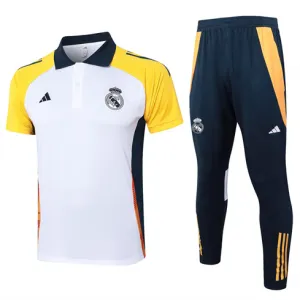 Set polo allenamento Real Madrid 2024/25 bianco con pantaloni