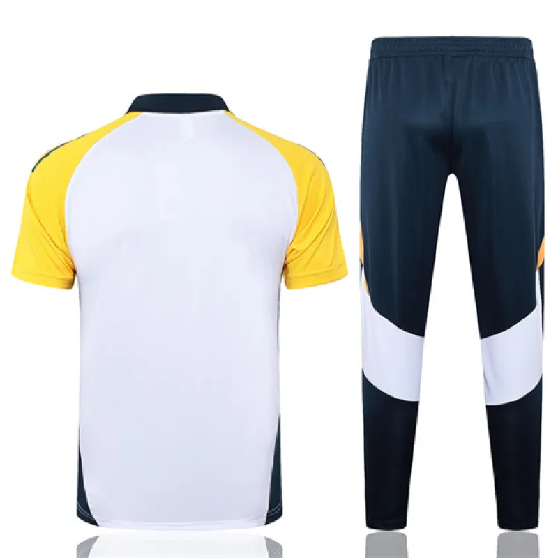Set polo allenamento Real Madrid 2024/25 bianco con pantaloni