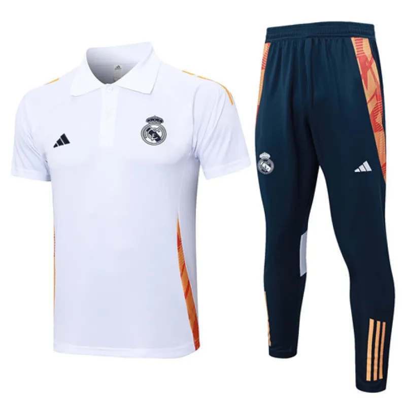 Real Madrid Trainings-Polo-Shirt + Hosen 2024/25 - Weiß