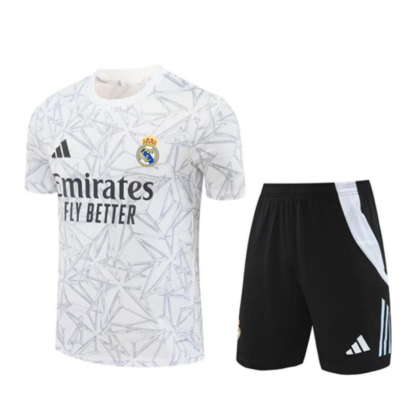 Real Madrid Kinder-Trainingsjersey + Shorts 2024/25 - Weiß