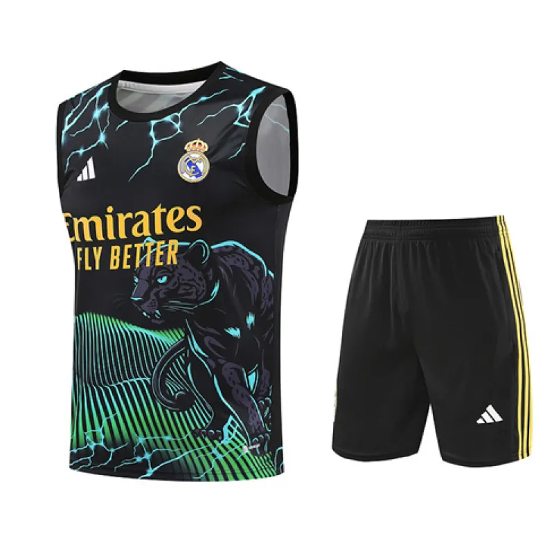 Set di bermuda e gilet del Real Madrid 2024/25 - Nero