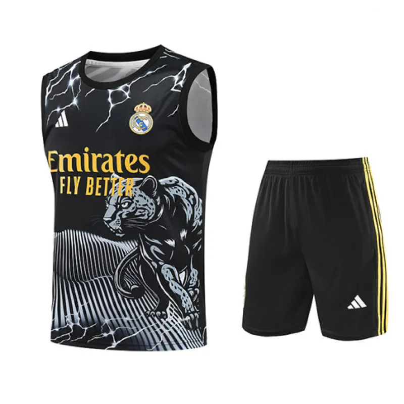 Set di bermuda e gilet del Real Madrid 2024/25 - Nero