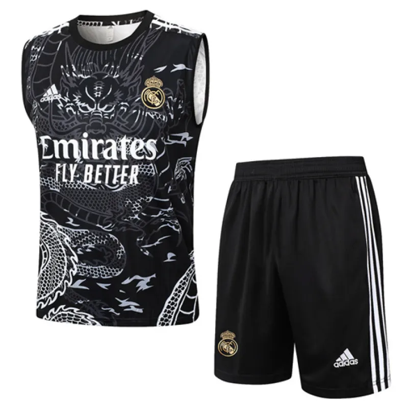 Set di bermuda e gilet del Real Madrid 2024/25 - Nero